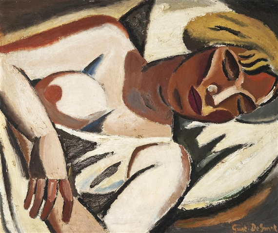 Nu couché (1928) - Gustave De Smet Tablo