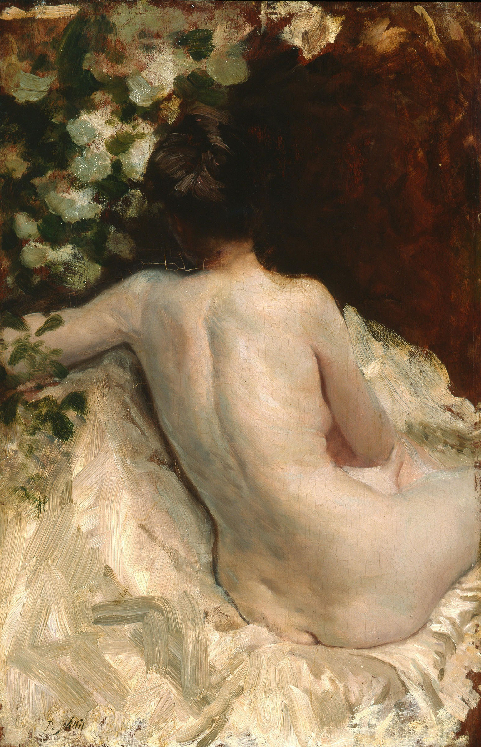Nude from the back (Léontine) (1879) - Giuseppe De Nittis Tablo