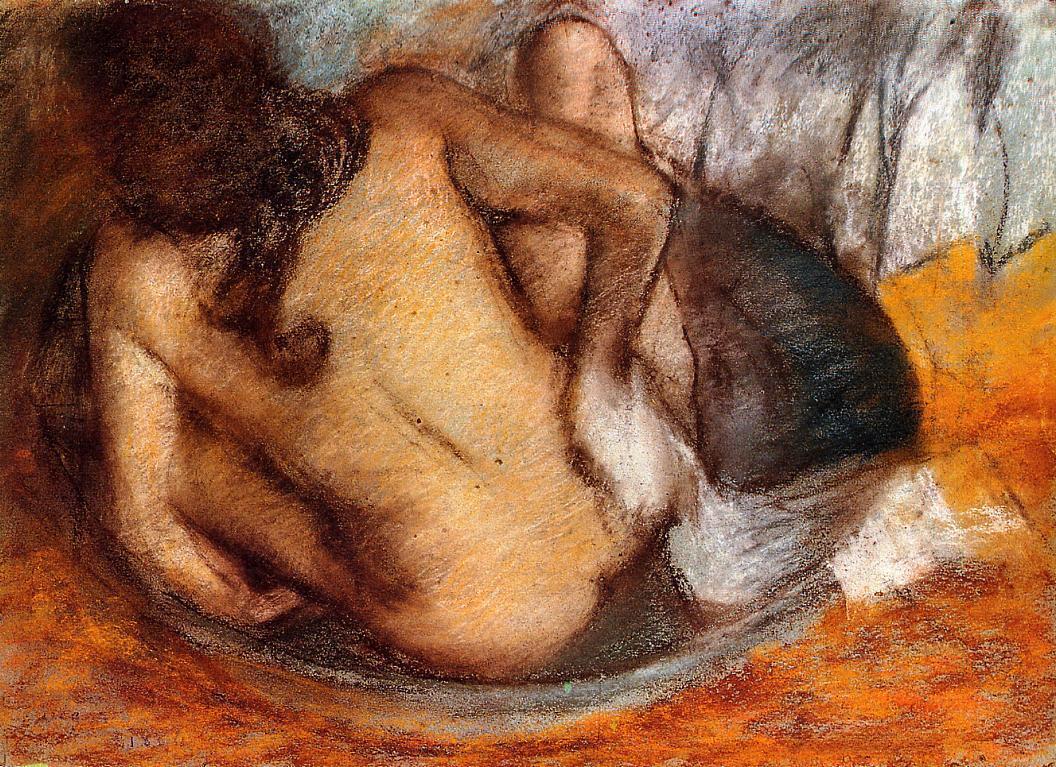 Nude in a Tub (1884) - Edgar Degas Tablo