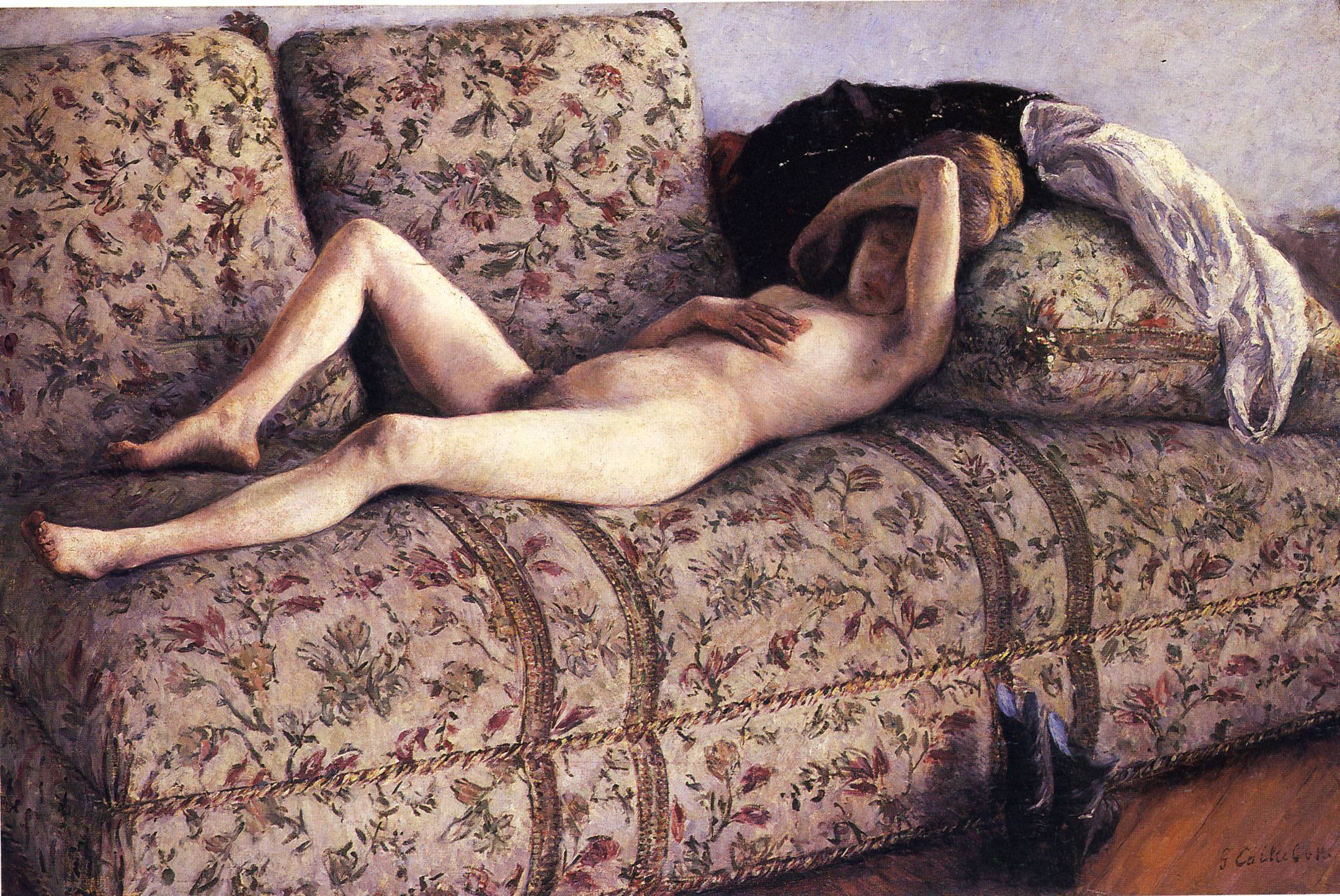 Nude on a Couch (1880) - Gustave Caillebotte Tablo