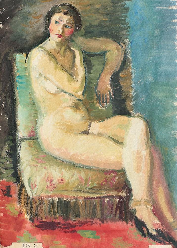 Nude on the Chair (1935) - Iosif Iser Tablo