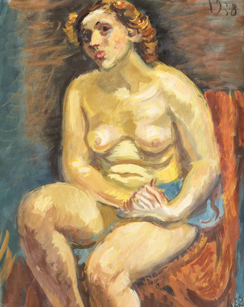 Nude on the Chair (1938) - Iosif Iser Tablo