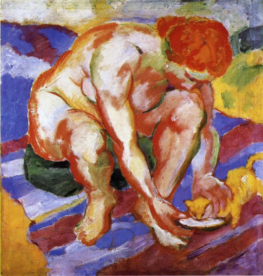 Nude with Cat (1910) - Franz Marc Tablo