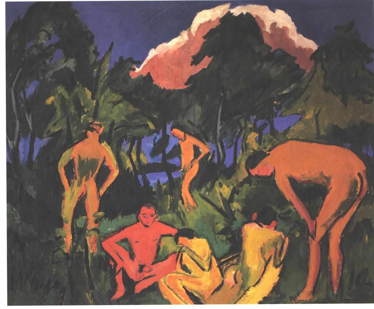 Nudes in the Sun - Ernst Ludwig Kirchner Tablo