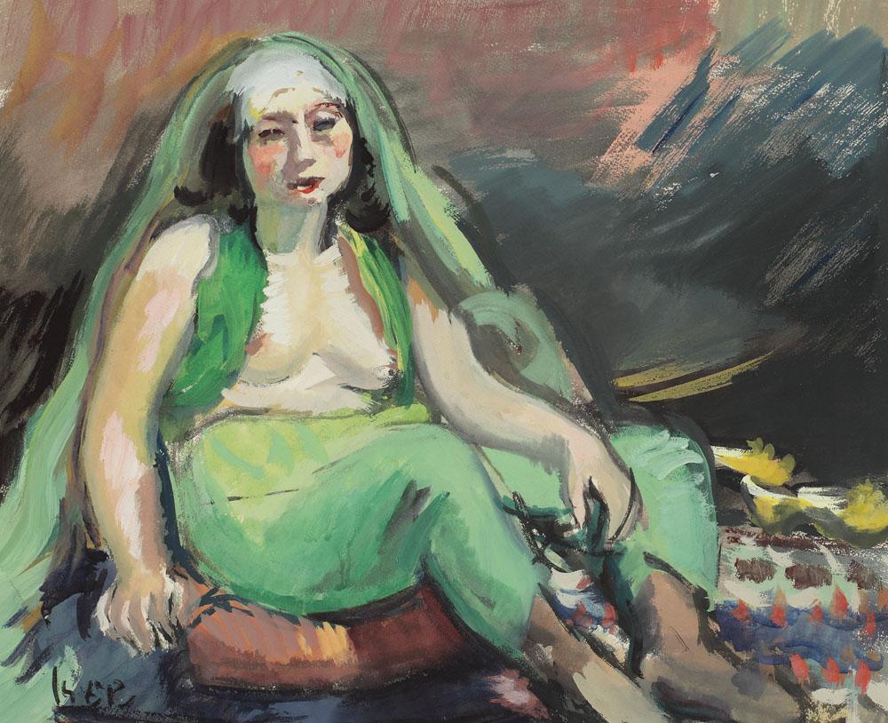Odalisque in Green - Iosif Iser Tablo