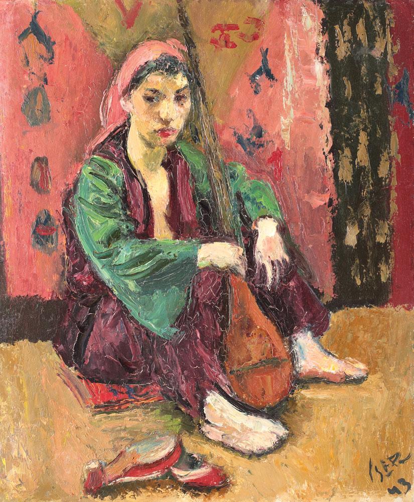 Odalisque with Mandoline (1943) - Iosif Iser Tablo