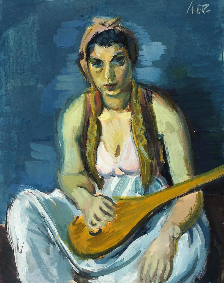 Odalisque with Mandoline - Iosif Iser Tablo
