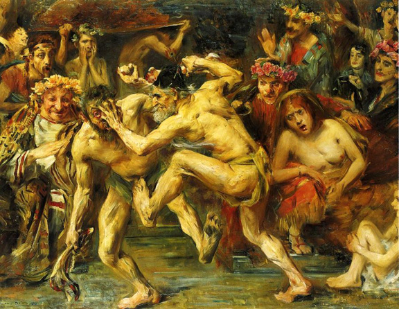 Odysseus Fighting with the Beggar (1903) - Lovis Corinth Tablo