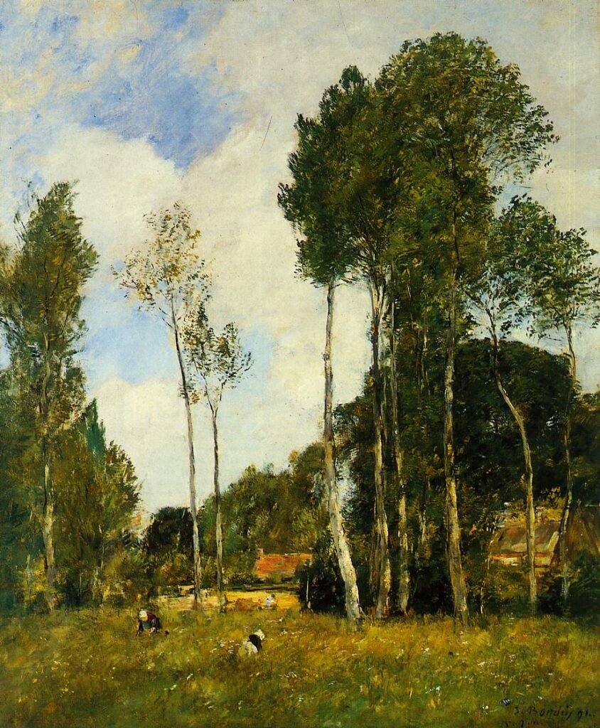 Oiseme, Landscape near Chartres (1891) - Eugène Boudin Tablo