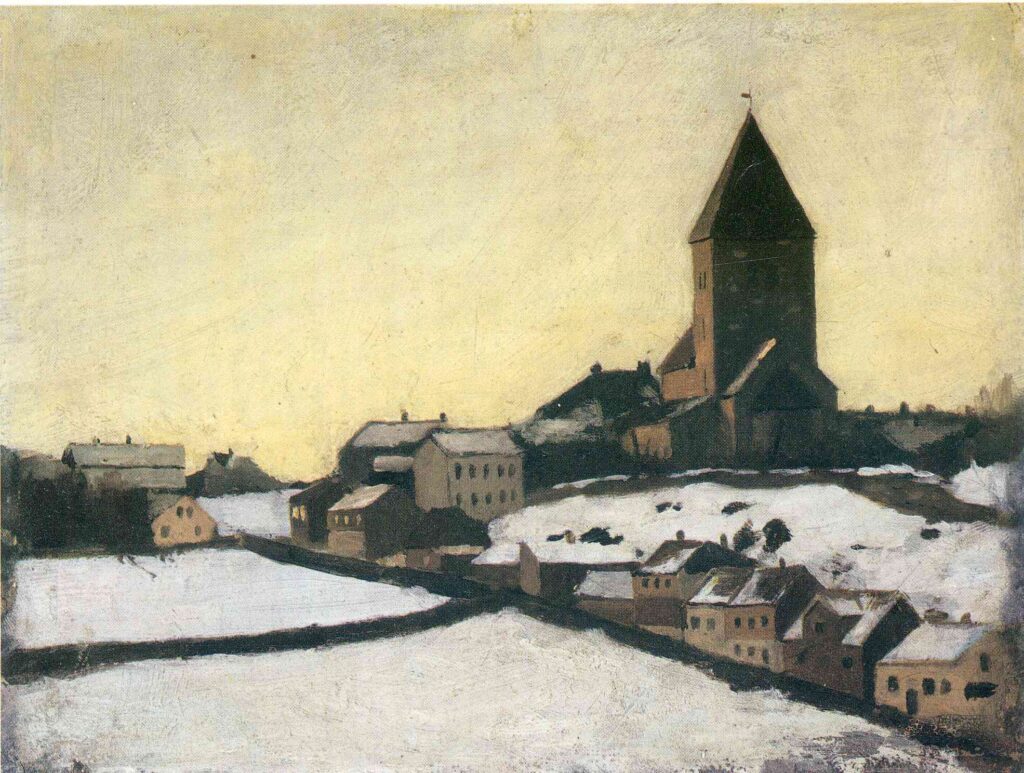 Old Aker Church (1881) - Edvard Munch Tablo