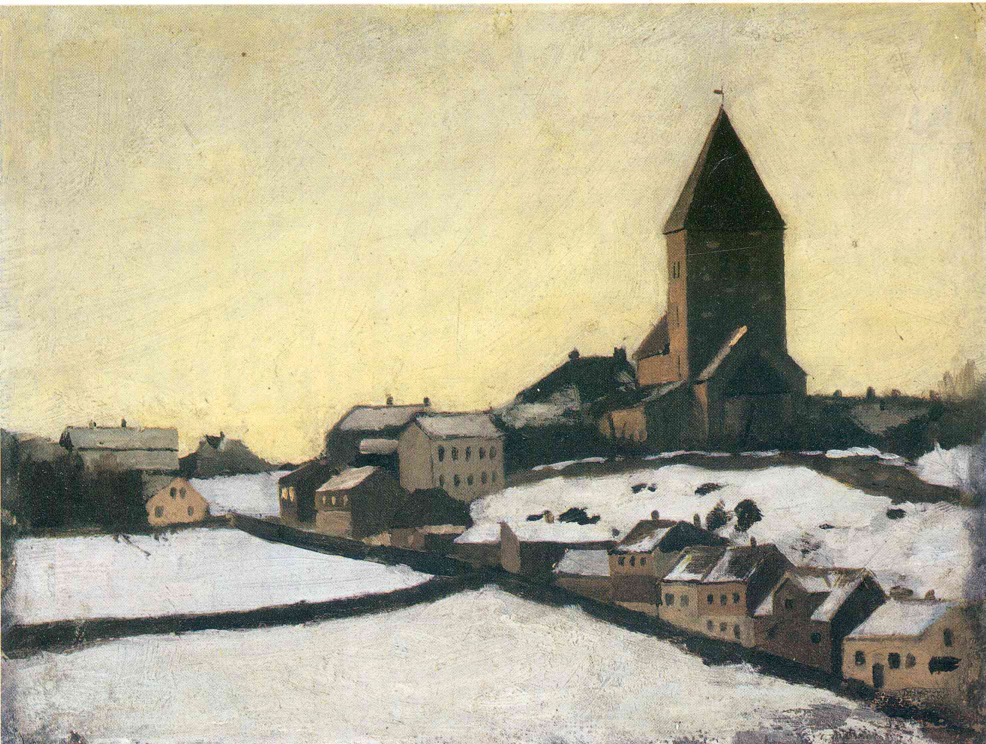 Old Aker Church (1881) - Edvard Munch Tablo
