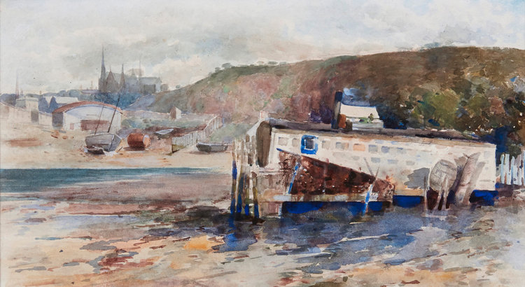 Old Boathouse, Port Chalmers (1893) - Frances Hodgkins Tablo