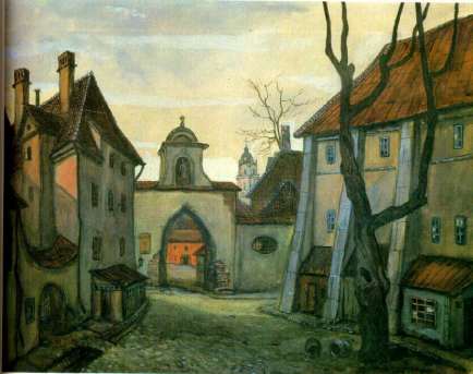 Old Vilno (1910) - Mstislav Dobuzhinsky Tablo