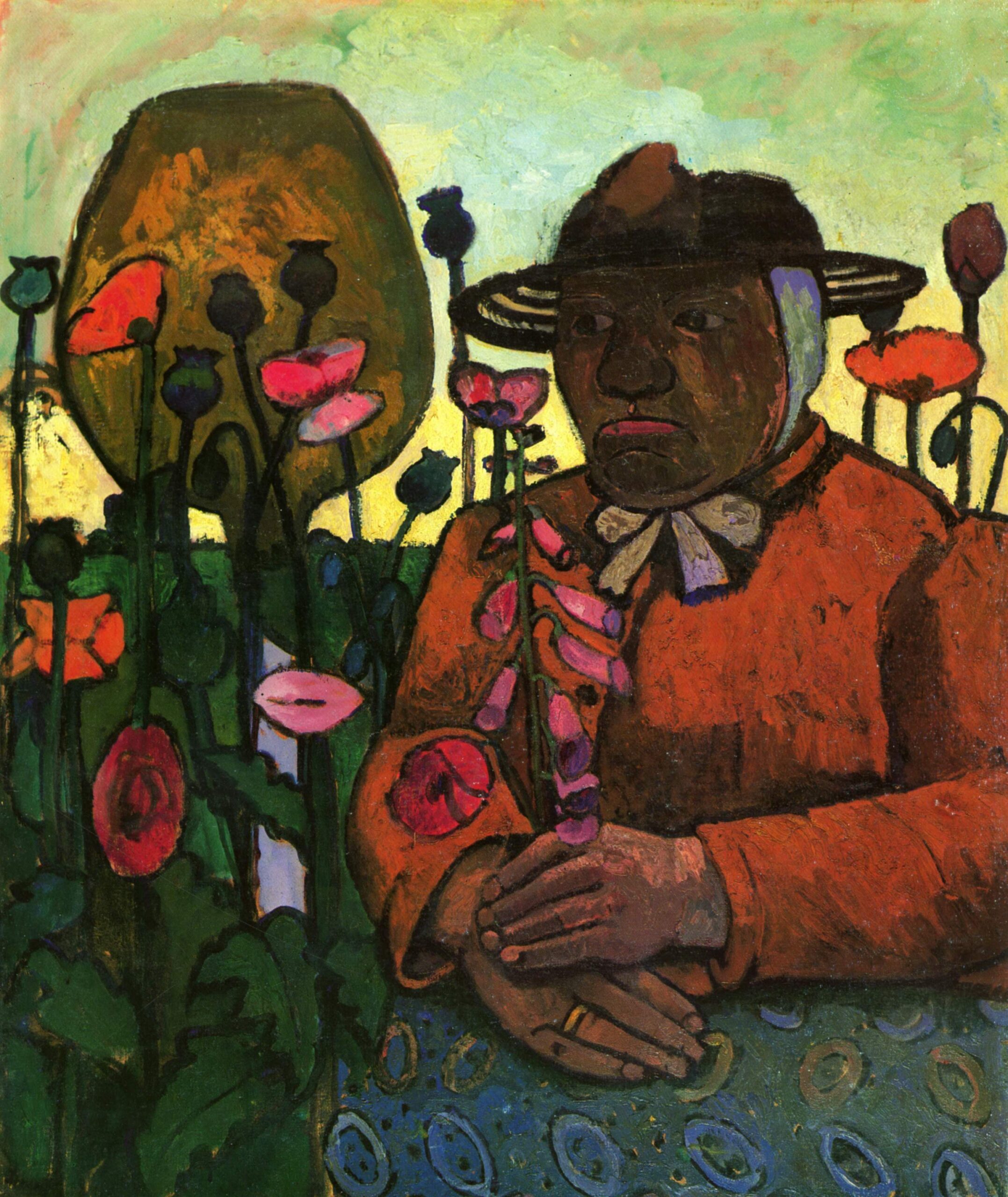 Old Woman from the Poorhouse in the Garden (1906) - Paula Modersohn-Becker Tablo