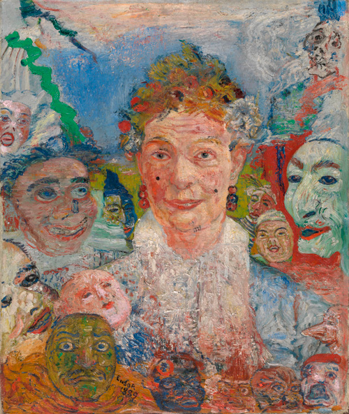 Old Woman with Masks (Theatre of Masks) (1889) - James Ensor Tablo