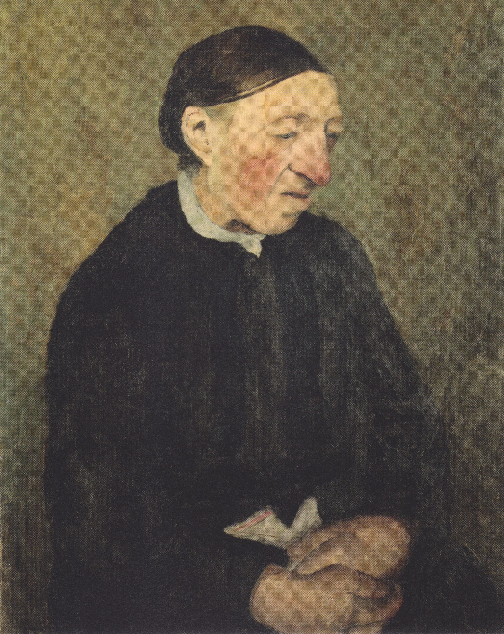 Old Woman with handkerchief (1903) - Paula Modersohn-Becker Tablo