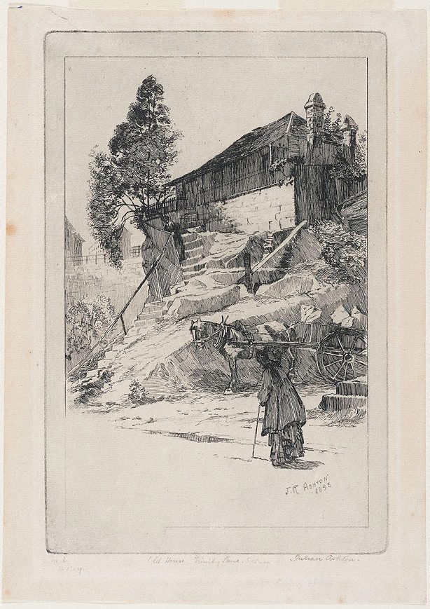 Old house, Trinity Lane, Sydney (1893) - Julian Ashton Tablo