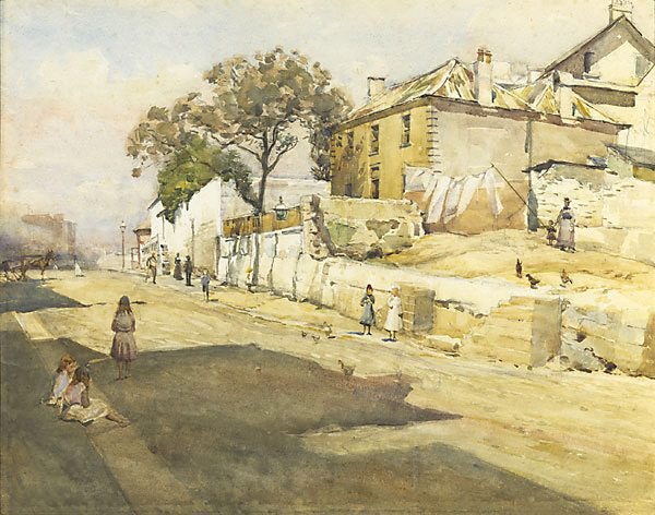 Old houses, Cumberland Street (1901) - Julian Ashton Tablo
