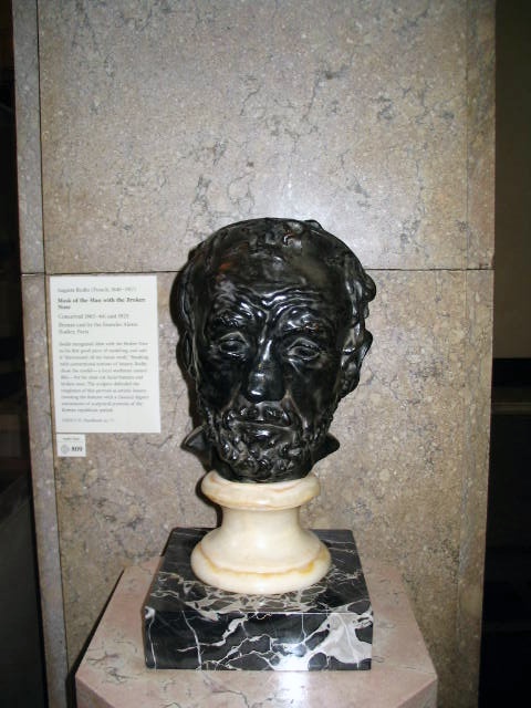 Old man's face - Auguste Rodin Tablo