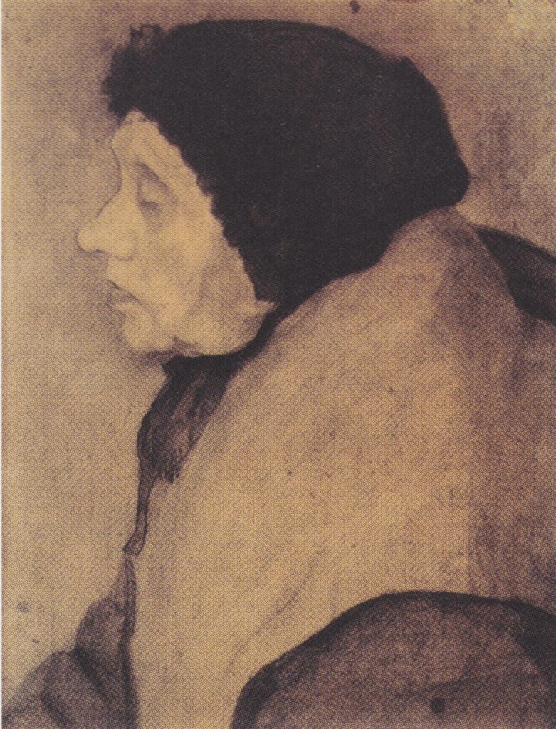 Old woman with a bonnet in profile to the left (1899) - Paula Modersohn-Becker Tablo