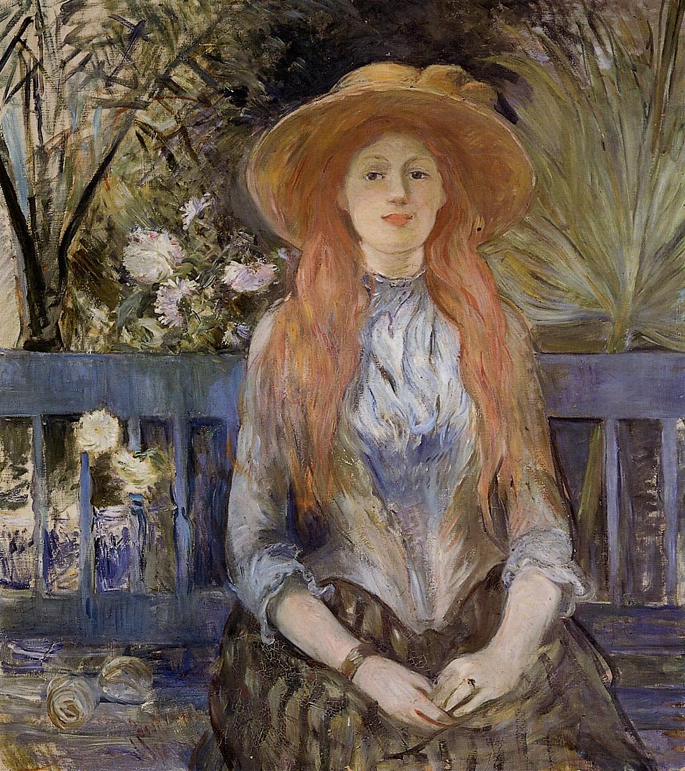 On a Bench (1889) - Berthe Morisot Tablo