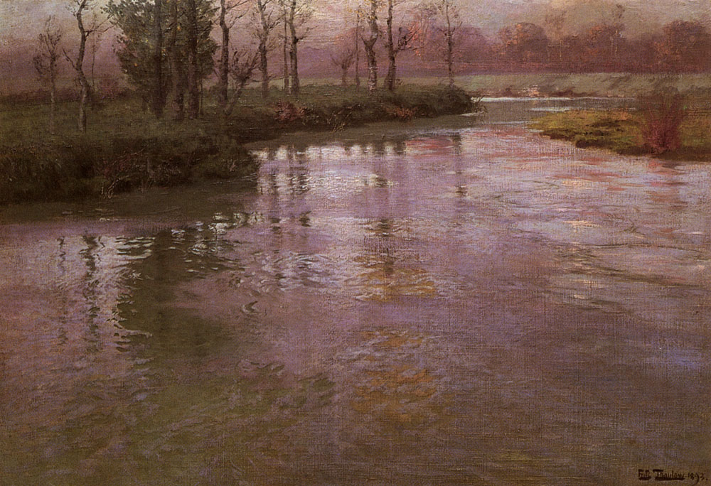 On a French River (1893) - Frits Thaulow Tablo
