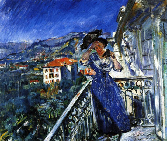 On the Balcony in Bordighera (1912) - Lovis Corinth Tablo