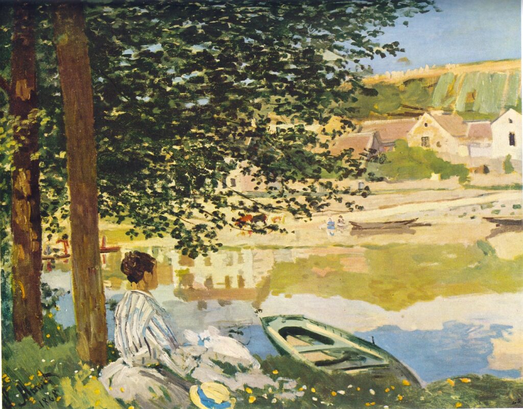 On the Bank of the Seine, Bennecourt (1868) – Claude Monet Tablo