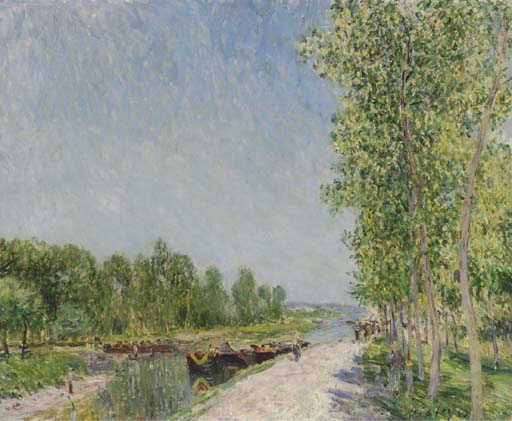 On the Banks of the Loing Canal (1883) - Alfred Sisley Tablo