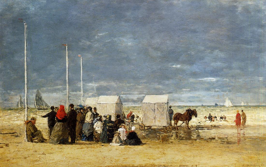 On the Beach (1867) - Eugène Boudin Tablo