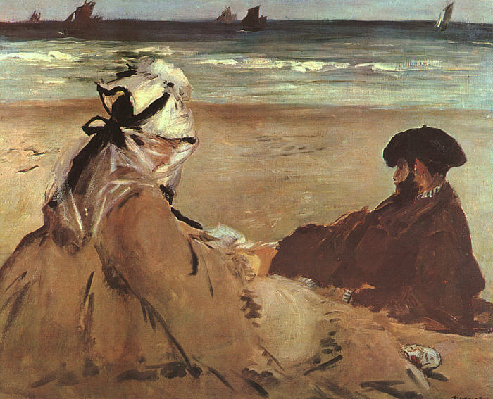 On the Beach (1873) - Edouard Manet Tablo
