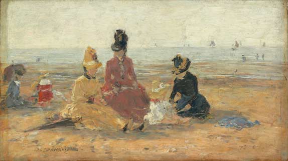 On the Beach, Trouville (1887) - Eugène Boudin Tablo