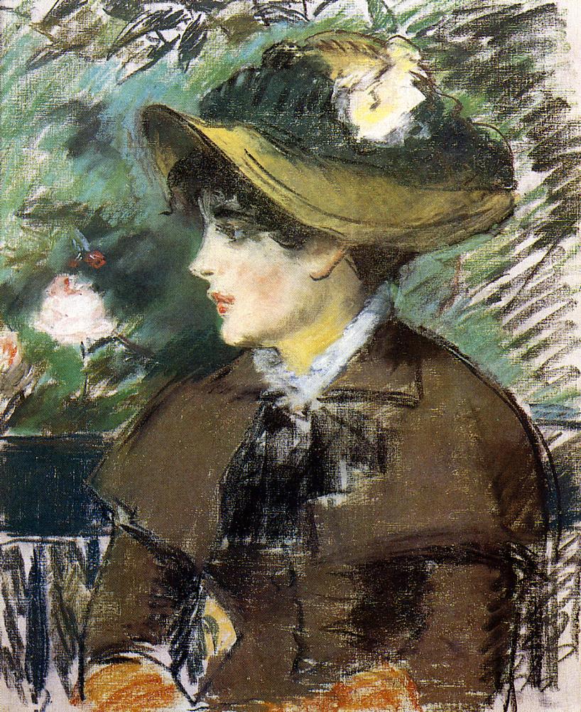 On the Bench (1879) - Edouard Manet Tablo