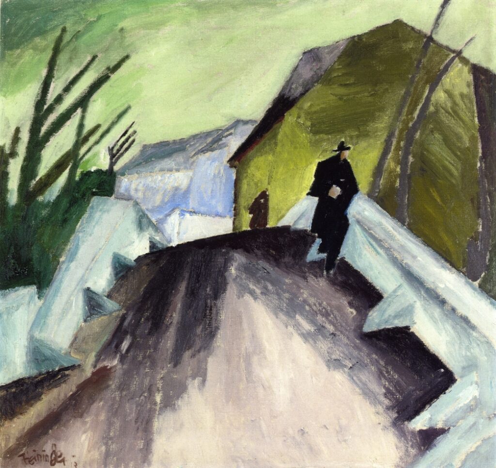 On the Bridge (Ober Weimar) (1913) - Lyonel Feininger Tablo