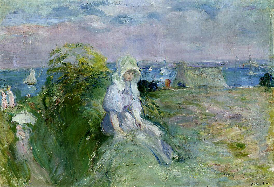 On the Cliff at Portrieux (1894) - Berthe Morisot Tablo