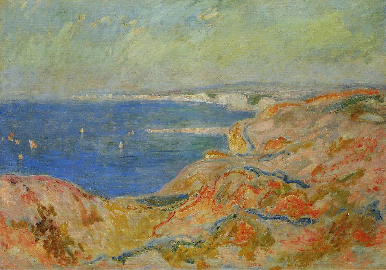 On the Cliff near Dieppe (1897) - Claude Monet Tablo