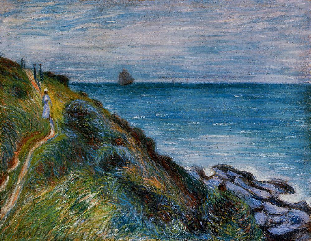 On the Cliffs, Langland Bay, Wales (1897) - Alfred Sisley Tablo