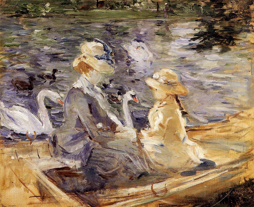 On the Lake in the Bois de Boulogne (1884) - Berthe Morisot Tablo