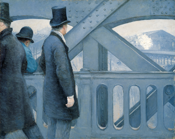 On the Pont De L’Europe (1876) - Gustave Caillebotte Tablo
