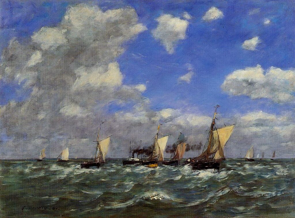 Open Sea (1889) – Eugène Boudin Tablo