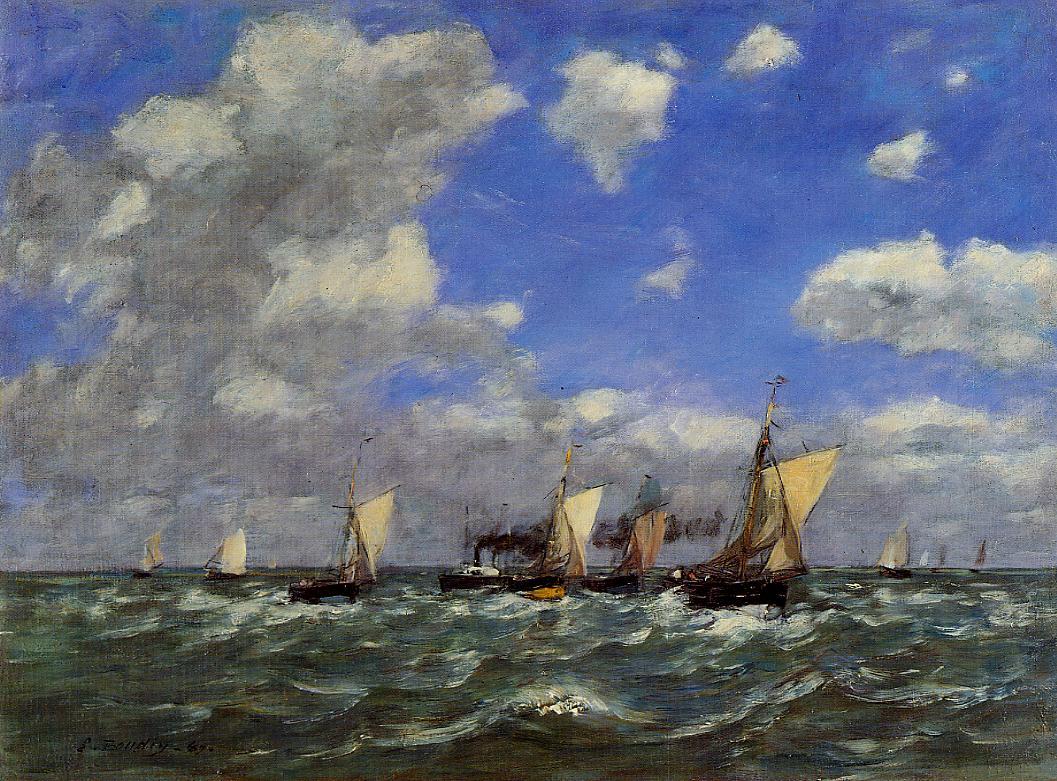 Open Sea (1889) - Eugène Boudin Tablo