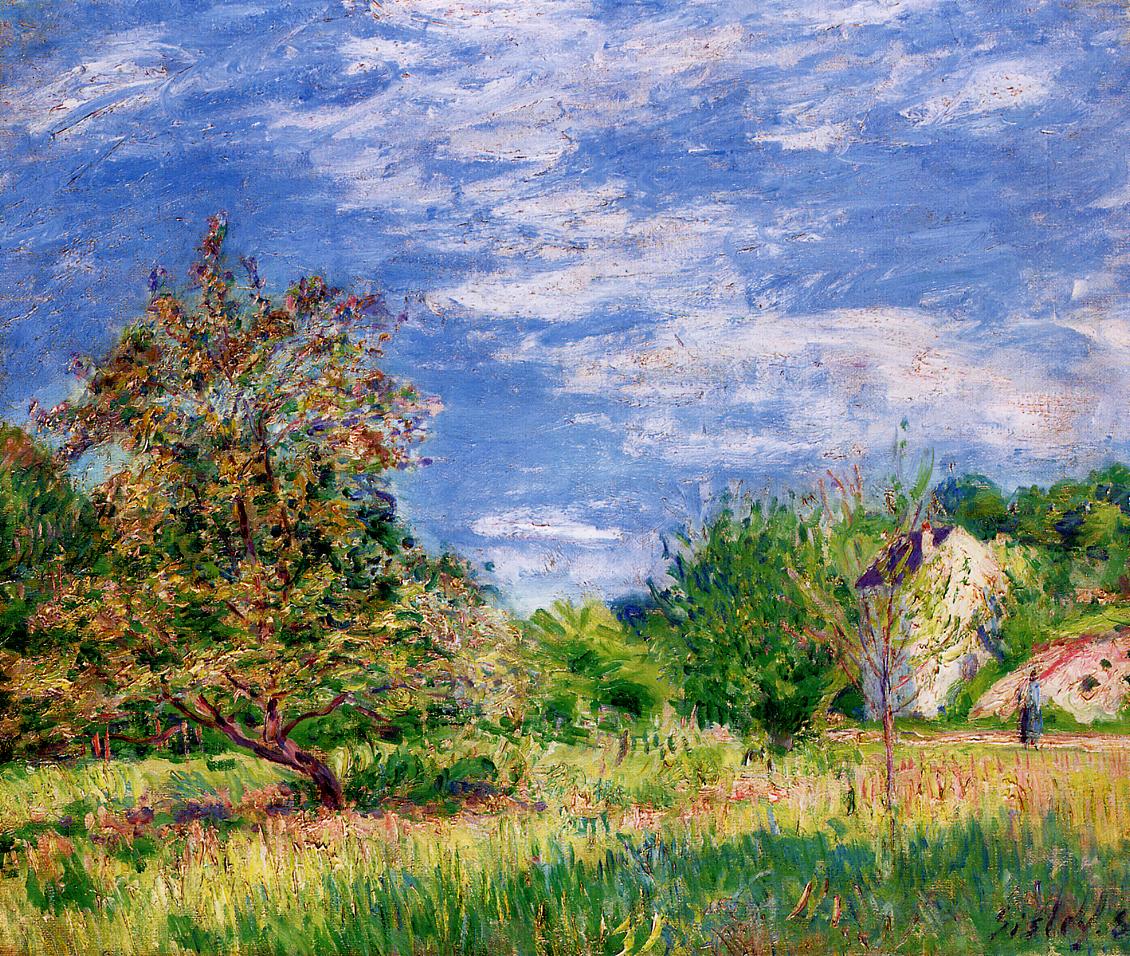 Orchard in Spring (1889) - Alfred Sisley Tablo