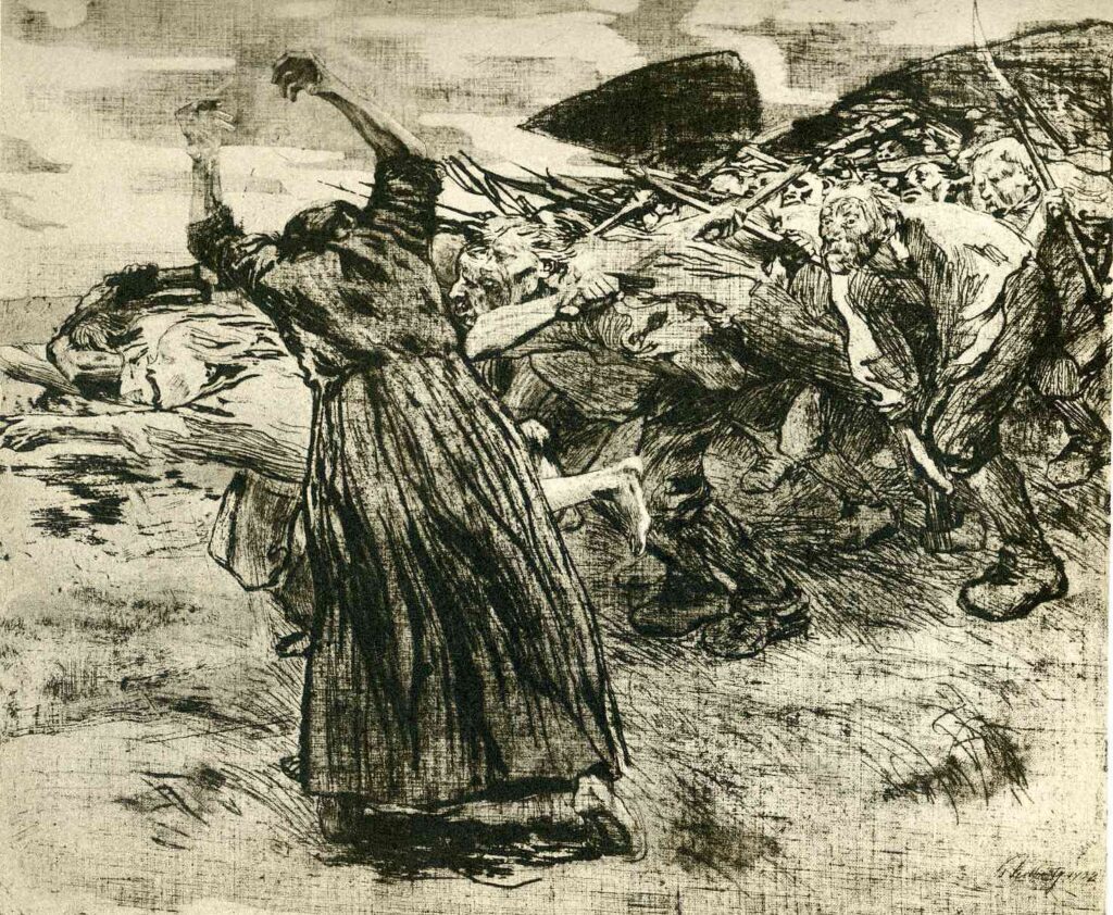 Outbreak (1908) - Käthe Kollwitz Tablo