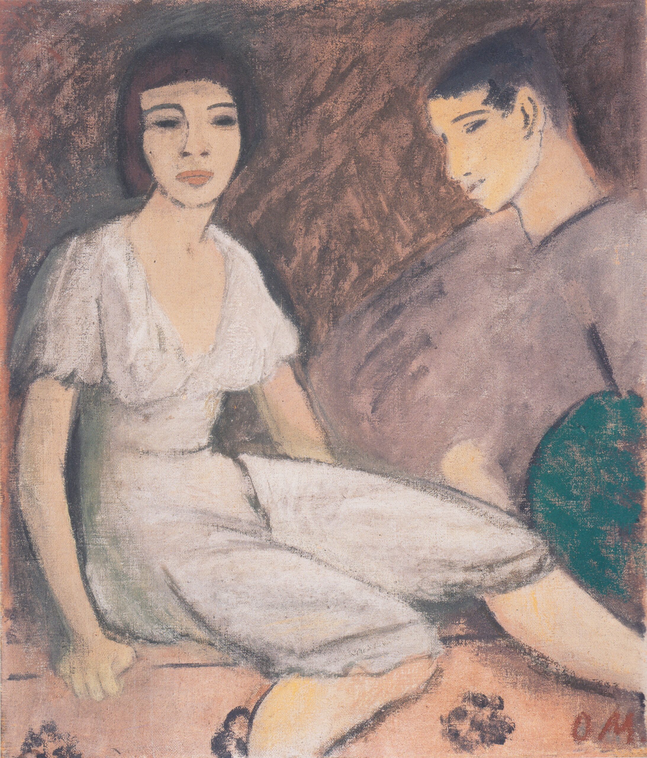 Paar Mit Grünem Fächer (1913) - Otto Mueller Tablo