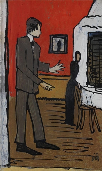 Paar in Interieur (1917) - Gabriele Münter Tablo