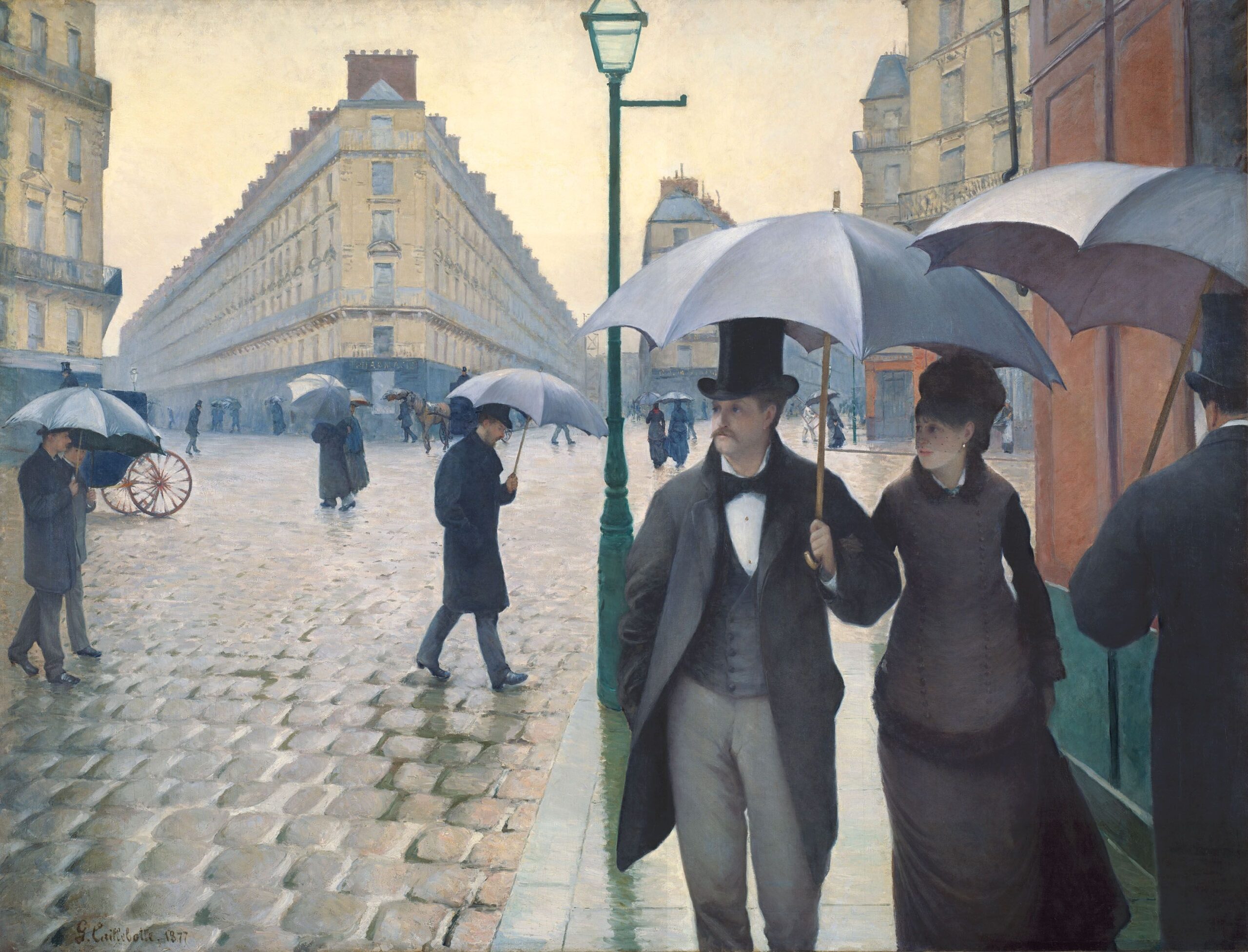 Paris Street, Rainy Day (1877) - Gustave Caillebotte Tablo