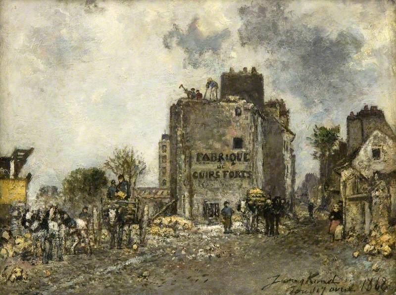 Paris, Demolition of the Rue des Francs Bourgeois (1868) - Johan Jongkind Tablo