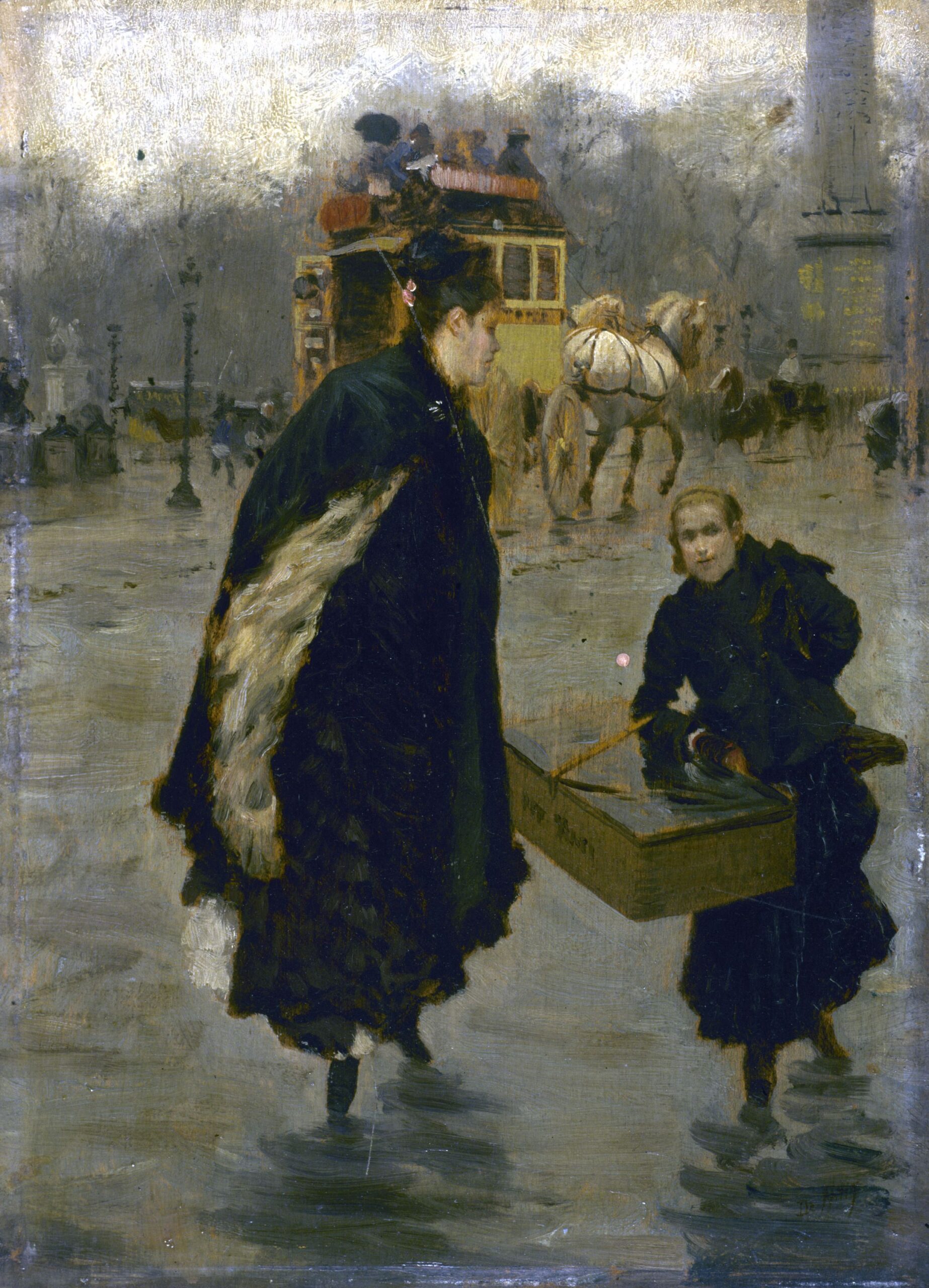 Parisians on Place de la Concorde (1875) - Giuseppe De Nittis Tablo