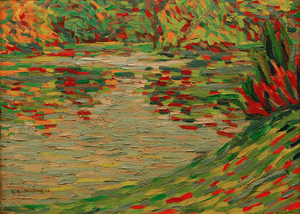 Park Lake in Dresden (1906) - Ernst Ludwig Kirchner Tablo