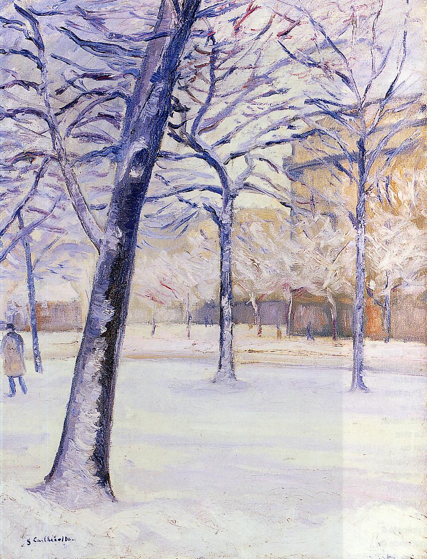Park in the Snow (1888) - Gustave Caillebotte Tablo